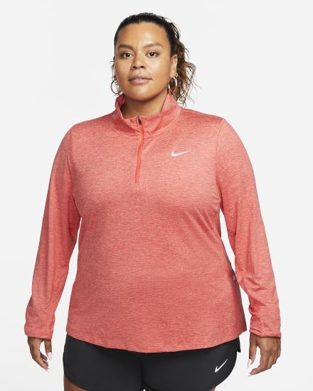 Top Running Nike Element 1/2-Zip (Plus Size) Mujer Rojas Claro | BKAMJ-1354