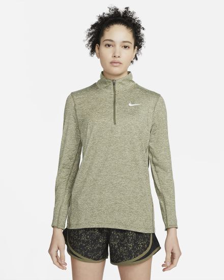Top Running Nike Element 1/2-Zip (Plus Size) Mujer Verde Oliva | LGRMC-6372