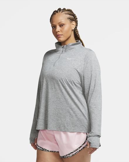 Top Running Nike Element 1/2-Zip (Plus Size) Mujer Gris Gris Claro | XPTKB-0389