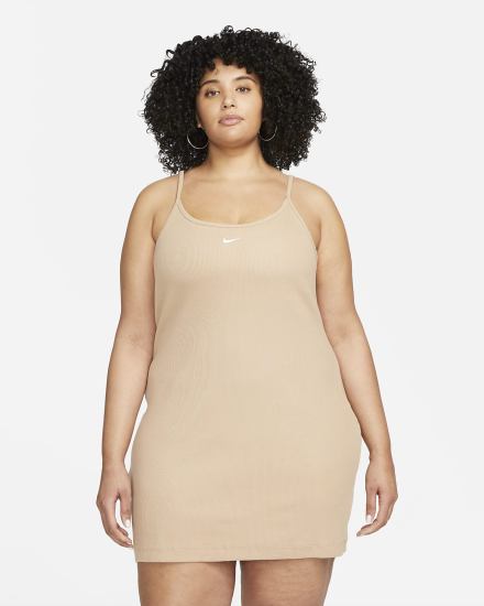 Vestido Nike Sportswear Essential Acanalado (Plus Size) Mujer Blancas | SNTOY-0938
