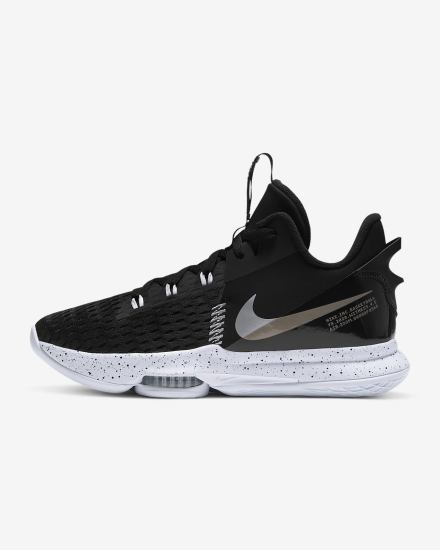 Zapatillas Baloncesto Nike LeBron Witness 5 Hombre Negras Blancas Metal Plateadas | PYQJD-0398