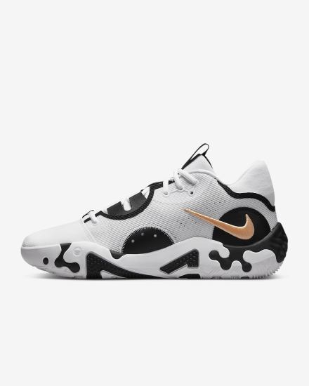 Zapatillas Baloncesto Nike PG 6 Hombre Blancas Negras Naranjas | HCEUA-6875