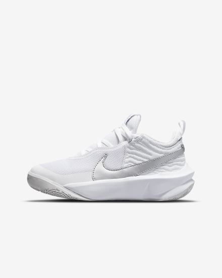 Zapatillas Baloncesto Nike Team Hustle D 10 Kids Niño Blancas Metal Plateadas | WUTRS-7284