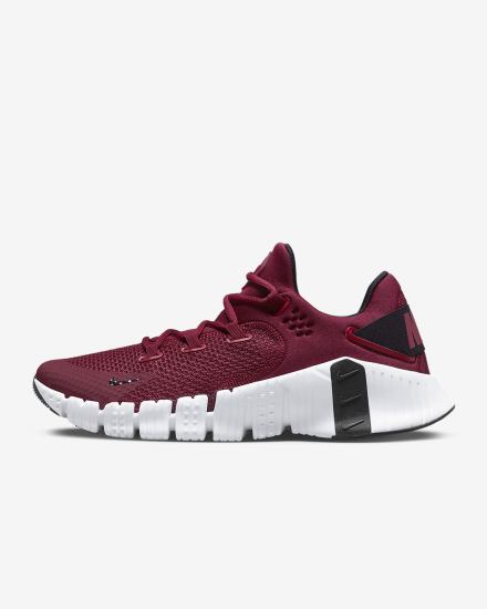 Zapatillas Deportivos Nike Free Metcon 4 Hombre Burdeos Negras Blancas | EYUOP-4763