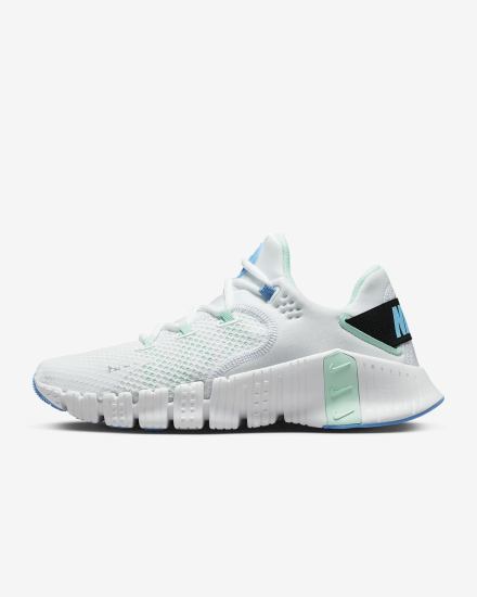 Zapatillas Deportivos Nike Free Metcon 4 Mujer Blancas Verde Menta Azules Metal Plateadas | OMJKW-3612