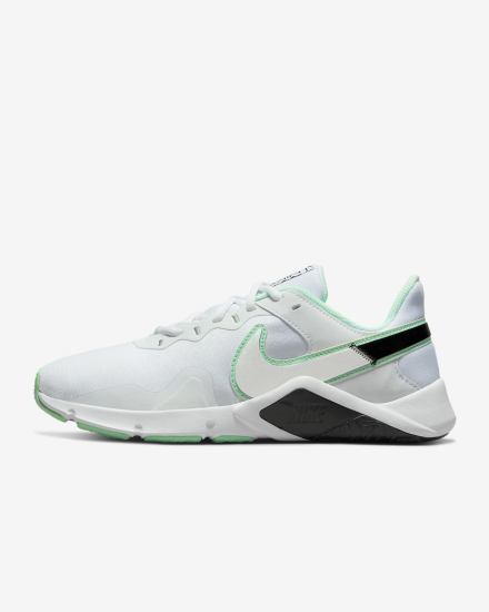 Zapatillas Deportivos Nike Legend Essential 2 Mujer Blancas Verde Menta Negras Metal Plateadas | VUEXH-2367