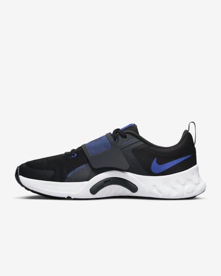 Zapatillas Deportivos Nike Renew Retaliation 4 Hombre Negras Gris Oscuro Blancas Azules | RCNLX-9164
