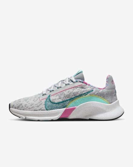 Zapatillas Deportivos Nike SuperRep Go 3 Flyknit Next Nature Mujer Gris Turquesa | SVBNH-8597