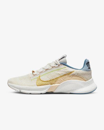 Zapatillas Deportivos Nike SuperRep Go 3 Flyknit Next Nature Mujer Blancas Negras Doradas | WXOIA-5419