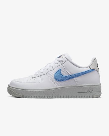 Zapatillas Nike Air Force 1 Crater Kids Niña Blancas Beige Claro Azules | NRIBT-6542