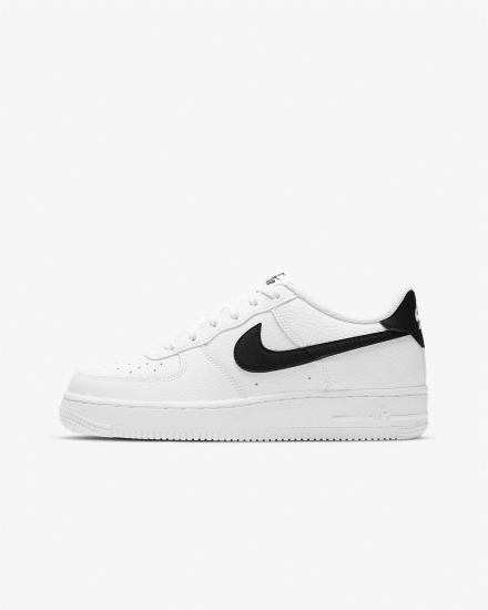 Zapatillas Nike Air Force 1 Kids Niña Blancas Negras | BLYDA-4198
