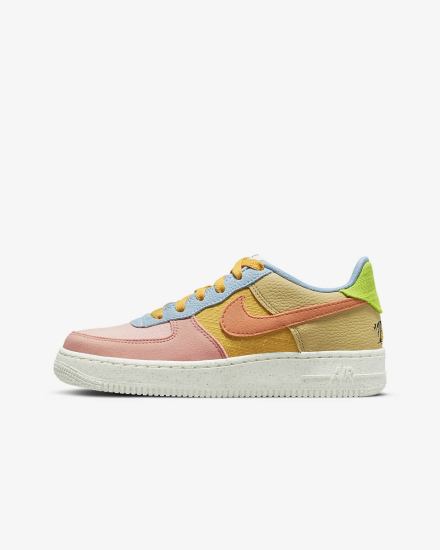 Zapatillas Nike Air Force 1 LV8 Next Nature Kids Niña Doradas Marrones Amarillo Oscuro | TKCIR-8430