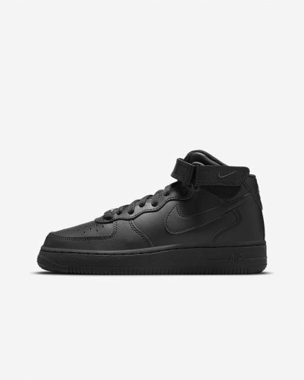 Zapatillas Nike Air Force 1 Mid LE Kids Niña Negras | ZKCVG-6521