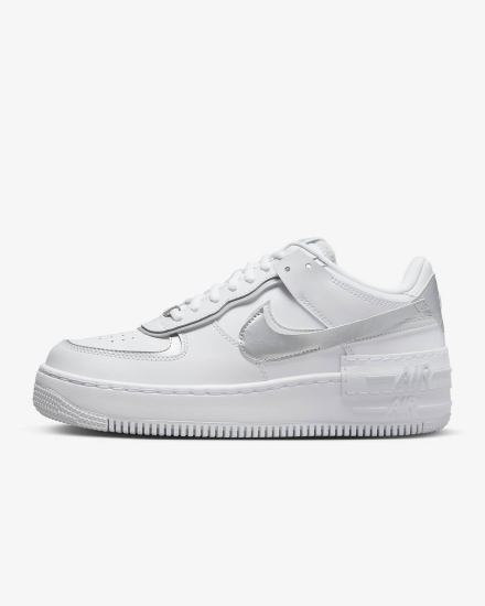Zapatillas Nike Air Force 1 Shadow Mujer Blancas Plateadas Azules Metal Plateadas | PUDJW-7354