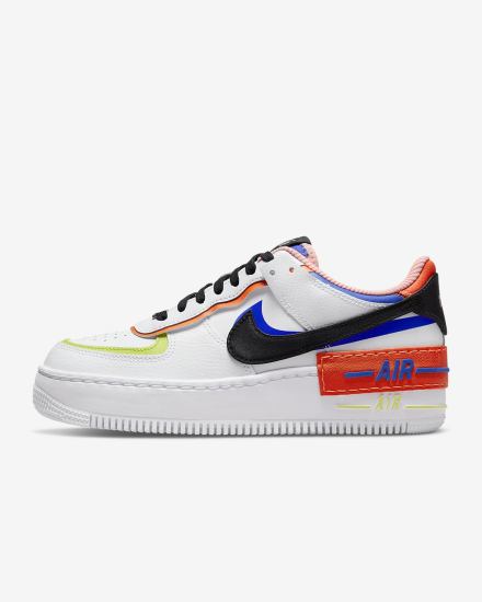 Zapatillas Nike Air Force 1 Shadow Mujer Blancas Azules Verde Negras | RYMFZ-1250