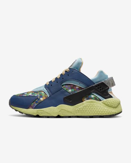 Zapatillas Nike Air Huarache Crater Premium Hombre Azul Marino Azules Blancas Negras Limón Claro | ZLPGY-9513