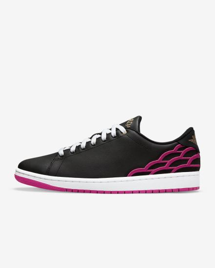 Zapatillas Nike Air Jordan 1 Centre Court Hombre Negras Blancas Metal Doradas | YJZWX-1206