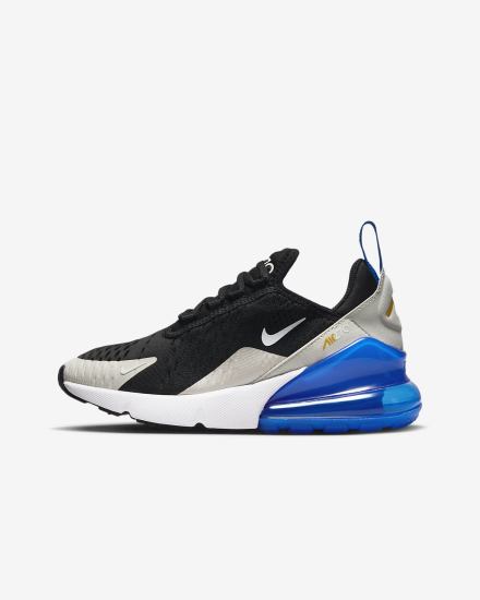 Zapatillas Nike Air Max 270 Kids Niña Negras Azul Real Beige Claro Blancas | OUNGJ-9680