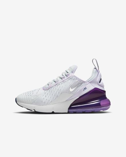 Zapatillas Nike Air Max 270 Kids Niña Plateadas Moradas Azul Marino Metal Plateadas | FADJU-4802