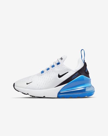 Zapatillas Nike Air Max 270 Kids Niño Blancas Azules Negras | USRVT-0729