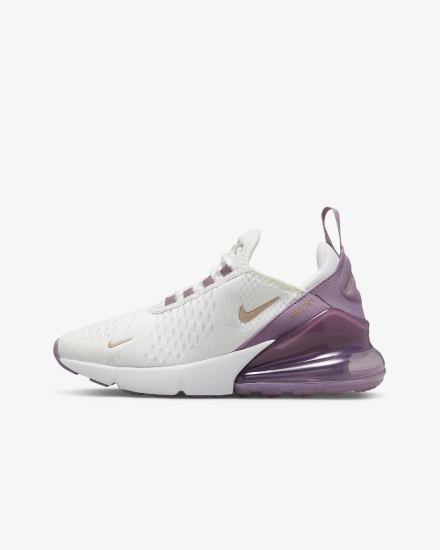 Zapatillas Nike Air Max 270 Kids Niño Blancas Metal Rojas Marrones | YZHDF-0236