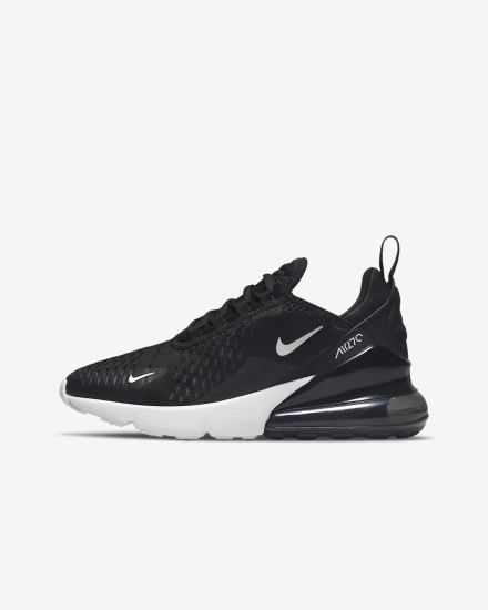 Zapatillas Nike Air Max 270 Kids Niño Negras Gris Oscuro Blancas | BMSKC-6814