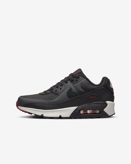 Zapatillas Nike Air Max 90 LTR Kids Niña Gris Oscuro Rojas Blancas Negras | RFPSV-5716