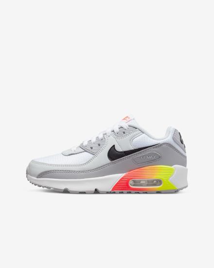 Zapatillas Nike Air Max 90 LTR Kids Niño Gris Rojas Claro Negras | JNMYS-6524