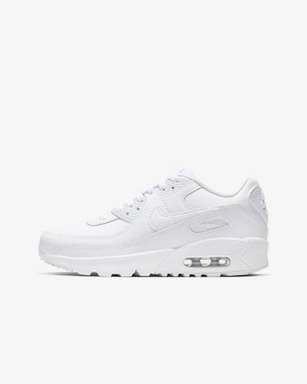 Zapatillas Nike Air Max 90 LTR Kids Niño Blancas Metal Plateadas Blancas | ZDAJY-3514