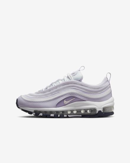 Zapatillas Nike Air Max 97 Kids Niña Blancas Moradas Metal Plateadas | EYPNJ-7308