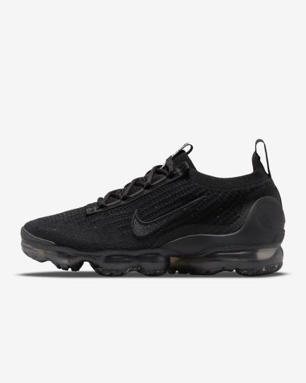 Zapatillas Nike Air VaporMax 2021 Flyknit Mujer Negras Metal Plateadas Negras | DBCLE-5871