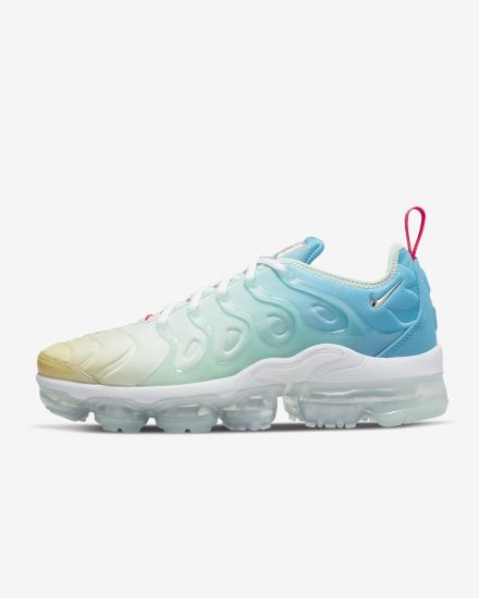 Zapatillas Nike Air VaporMax Plus Mujer Verde Menta Blancas Azules Metal Plateadas | BQPDI-6412