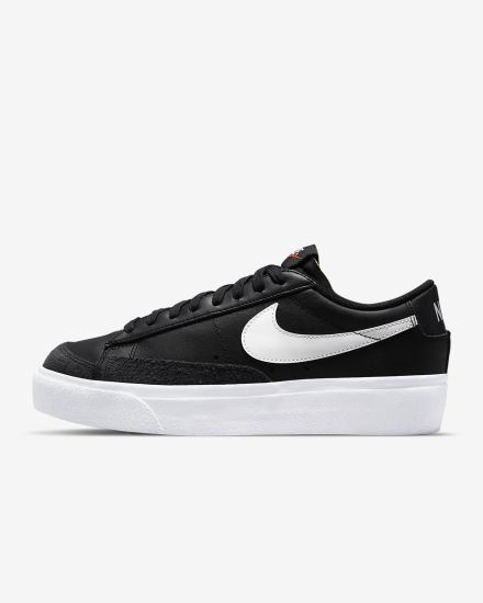 Zapatillas Nike Blazer Low Platform Mujer Negras Blancas | ISGWV-6049