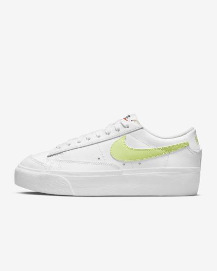 Zapatillas Nike Blazer Low Platform Mujer Blancas Negras Limón Claro | ODZPK-5724