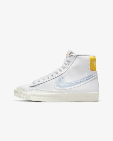 Zapatillas Nike Blazer Mid '77 Kids Niña Blancas Azul Real | RNHXF-2670