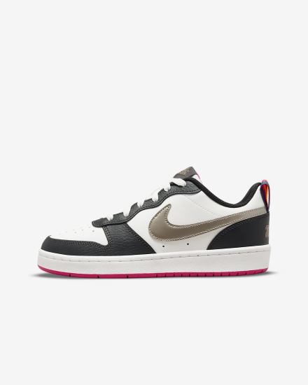 Zapatillas Nike Court Borough Low 2 Kids Niña Blancas Rosas Metal Azules Gris | TFXBY-6359