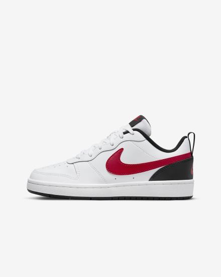 Zapatillas Nike Court Borough Low 2 Kids Niña Blancas Negras Rojas | WNTRI-0739