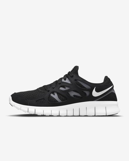 Zapatillas Nike Free Run 2 Mujer Negras Gris Oscuro Blancas | PREDT-9486