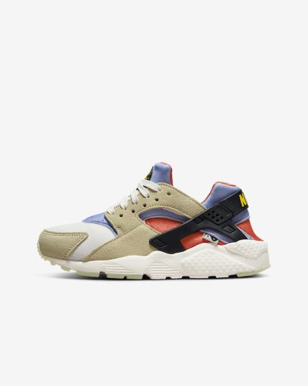 Zapatillas Nike Huarache Run Kids Niña Limón Azules Claro | ROEGF-0683
