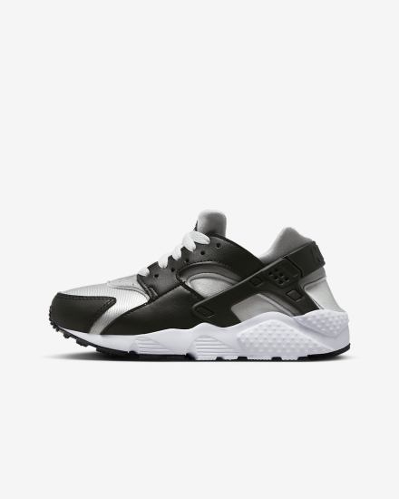 Zapatillas Nike Huarache Run Kids Niño Negras Gris Blancas | MTJSG-5183