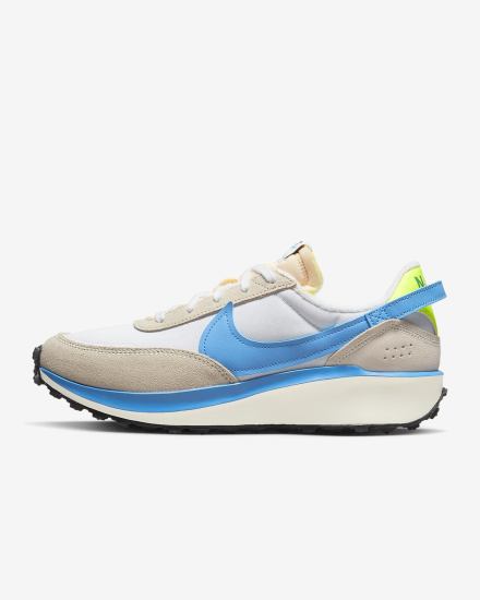 Zapatillas Nike Waffle Debut Swoosh Hombre Blancas Marrones Claro Azules | JAOQZ-7946