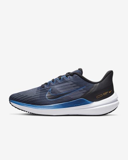 Zapatillas Running Nike Air Winflo 9 Road Hombre Obsidian Negras Blancas Azules | CDOZH-2187