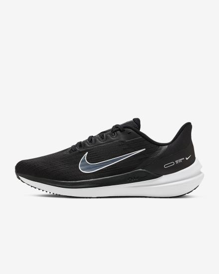 Zapatillas Running Nike Air Winflo 9 Road Hombre Negras Gris Oscuro Blancas | DZRTS-8431