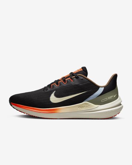 Zapatillas Running Nike Air Winflo 9 Road Hombre Negras Naranjas | HKISB-4567