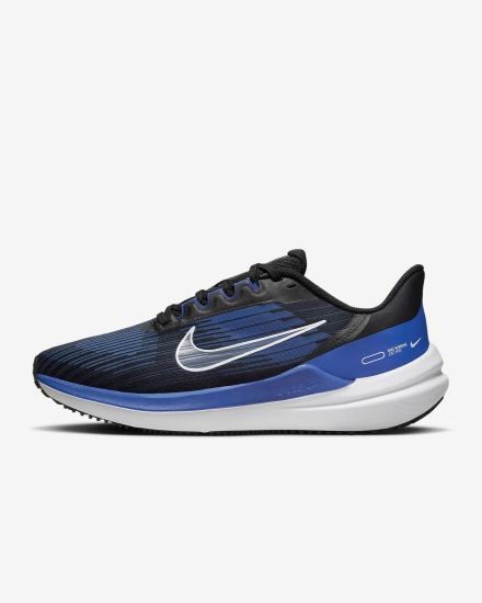 Zapatillas Running Nike Air Winflo 9 Road Hombre Negras Azul Real Azules Blancas | UOYVE-6720