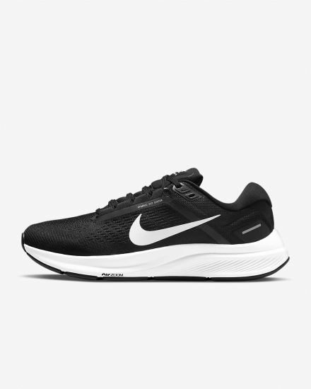 Zapatillas Running Nike Air Zoom Structure 24 Road Mujer Negras Blancas | VLTIA-1672