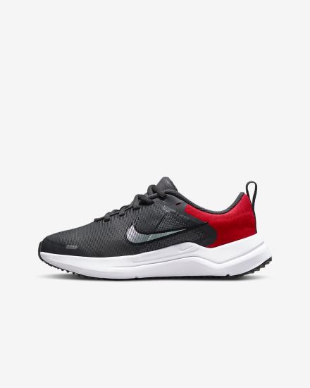 Zapatillas Running Nike Downshifter 12 Kids Road Niña Gris Oscuro Gris Claro Rojas | PGRJB-0158