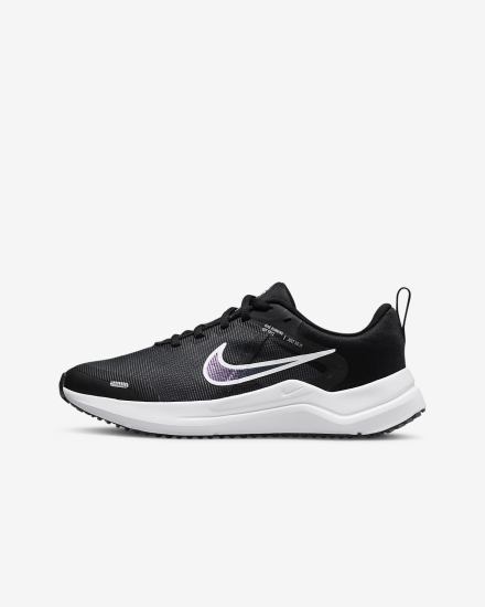 Zapatillas Running Nike Downshifter 12 Kids Road Niño Negras Gris Oscuro Blancas | VJLNW-3125