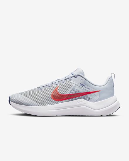 Zapatillas Running Nike Downshifter 12 Road Hombre Gris Blancas Rojas Claro | WSQFI-1294