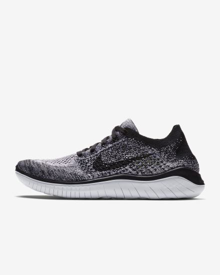 Zapatillas Running Nike Free RN Flyknit 2018 Mujer Blancas Negras | GJWYP-8621